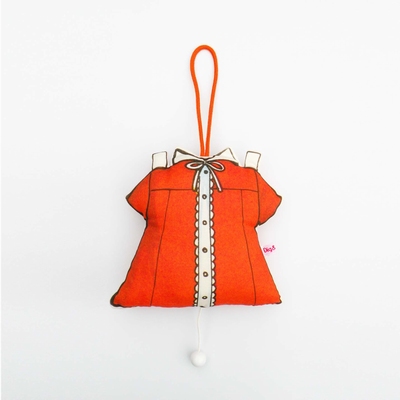 Music box girl - dress green with flowers