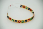 Hair ribbon yellow with flowers 