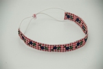 Hair ribbon red with flowers 