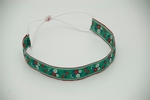 Hair ribbon Green with flowers 